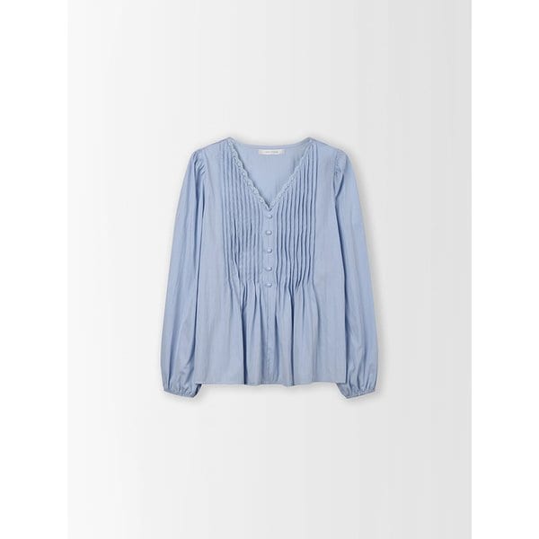 V넥 플리츠 블라우스_CD5AB714