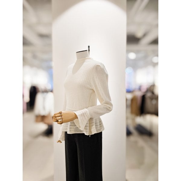 [파주점] [더아이잗컬렉션]베이직 셔링 슬리브 니트 풀오버 CS2A1PO121