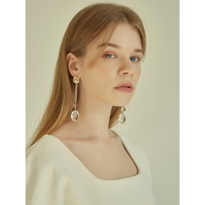 Pure drop White Crystal Metal Earring