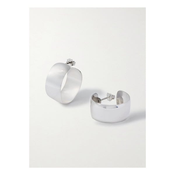 미디 돔 스털링 실버 후프 이어링 46376663162927588