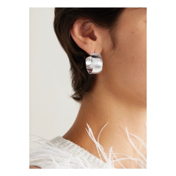 미디 돔 스털링 실버 후프 이어링 46376663162927588