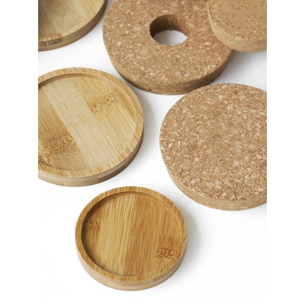 코르크 마개 우드 받침 티코스터 3type 3size