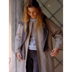 padded trench coat (light khaki)