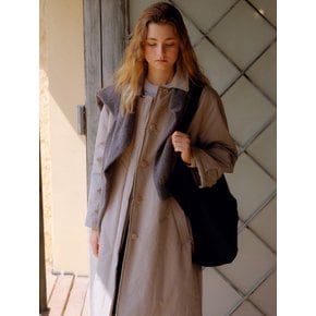 padded trench coat (light khaki)