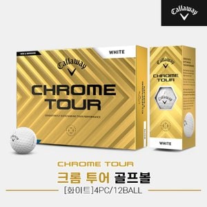 GOLFPICK [캘러웨이코리아정품]2024 캘러웨이 크롬 투어 골프볼[남여공용][화이트][4피스/12알]