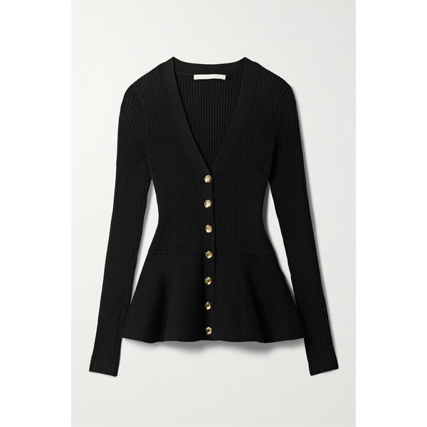 제이슨 우 골지 니트 페플럼 가디건 블랙 1647597325519052