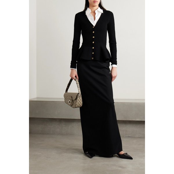 제이슨 우 골지 니트 페플럼 가디건 블랙 1647597325519052