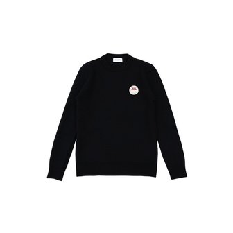 몽버디골프 스마일 발열 크루넥 니트 BLACK