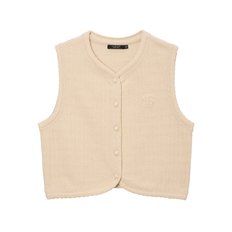 [Summer knit] 레터링 로고 자수 코튼혼방 니트베스트 JSSW4D120