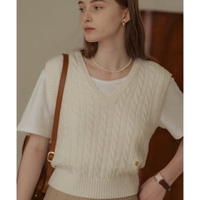 Monica knit vest_Ivory