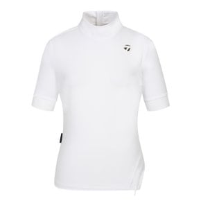 [엑셀러]25SS 여성 셔링 하이넥 5부소매 티셔츠 TWTHO6141-100