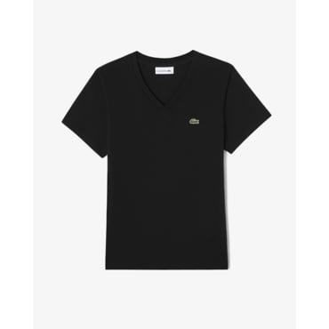 라코스테 (여성) 25SS 베이직 브이넥 반팔 티셔츠 TF832E-55G 031 (블랙)