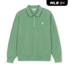 [엠엘비코리아공식] [MLB] 베이직 스몰로고 기모 반집업 맨투맨 (3 COLOR)