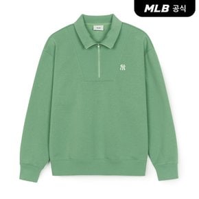 [코리아공식] [MLB] 베이직 스몰로고 기모 반집업 맨투맨 (3 COLOR)