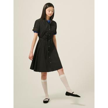 빈폴레이디스 밴드넥 7부 소매 쇼트 원피스  블랙 (BF5471C085)
