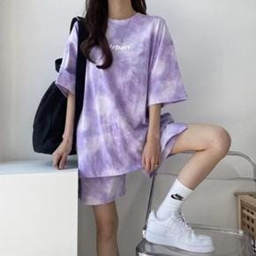 러빙랩편안한 여성 반팔 운동복 실내복 트레이닝복세트 반바지 활동복 홈트복 CMST2302