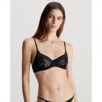 Calvin Klein 4377530 Calvin Klein Minimalist Micro With Lace Unlined Demi Bra - Black 73043191