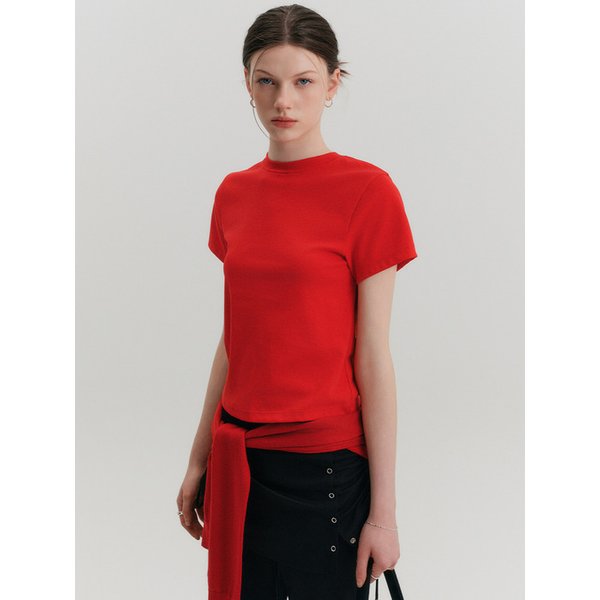 리안 미니멀 슬림 티셔츠_레드 / RIAN MINIMAL SLIM T-SHIRT_RED