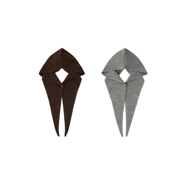 [브라운 컬러 단독]Toggle Knit Cape Muffler_VH259OAC002M