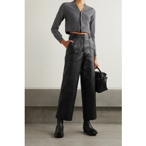 + Net Sustain Presley Leather Wide-leg Pants 블랙