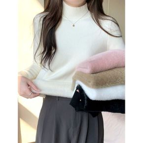 베이 하이넥 양털 니트 BJ4LK023_P413558962