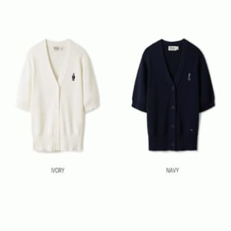 후아유 여성 스티브 부클 V넥 반팔 가디건 / Steve Boucle V-neck Cardigan_A WHCKE2511F