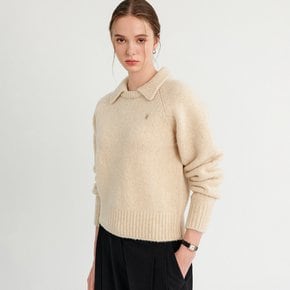 제나 울 카라 니트_베이지 / JENNA WOOL COLLAR KNIT_BEIGE