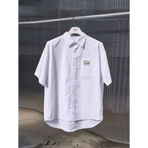 Label Point Half Shirt_White