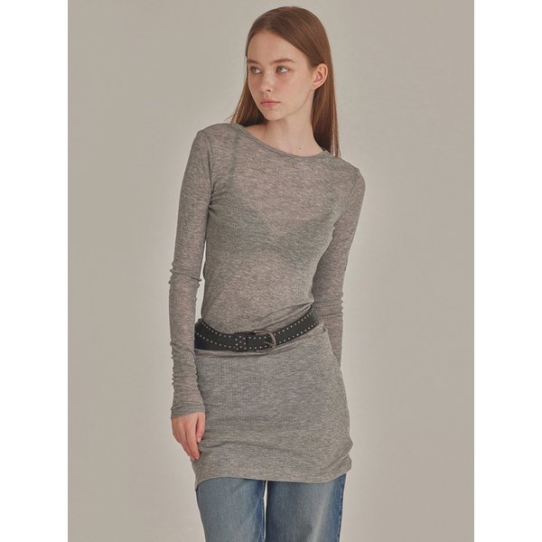 RIBBED MINI LONG-SLEEVE LAYERED DRESS_T426DS500