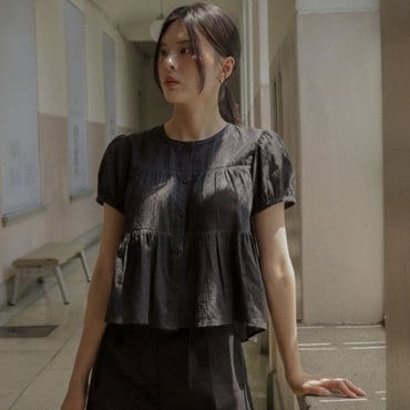 틸아이다이 [8/29 예약배송]Shirring blouse TISU03BL17_Black