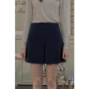 SINGLE PLEATED SKIRT W/INNER PANTS_Navy