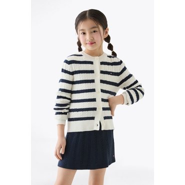 타미힐피거키즈 25년 S/S        T42F0WCD160GT1          미니 케이블 가디건