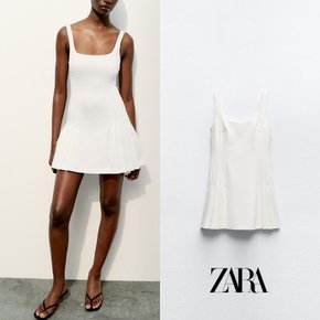 ZARA 자라 화이트 플리츠 미니 원피스