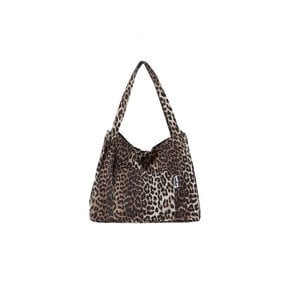 Leopard Twill Cotton Big Bag (Brown)