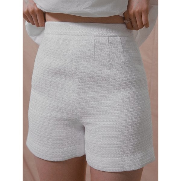 [SPNK] 웨이브 트위드 쇼츠_화이트