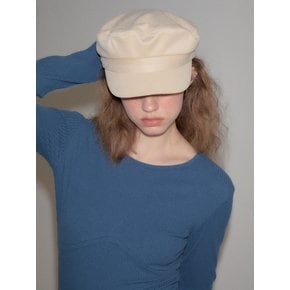 Suede Button Hat_ Ivory