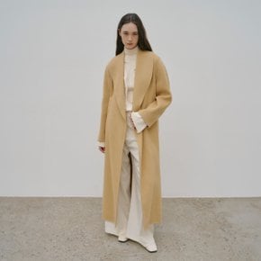 SENNE Cashmere Shawl Collar Handmade Coat_Creamy Camel