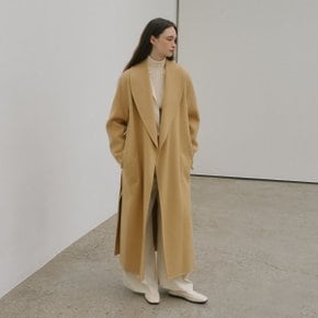 SENNE Cashmere Shawl Collar Handmade Coat_Creamy Camel