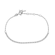 피아토 화이트 브레이슬릿 17.7cm, Piatto White Bracelet 17.7 cm, 14k white gold