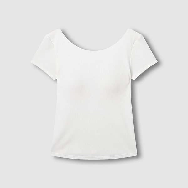 여 코튼 립 로우백 브라티셔츠 J426201023001