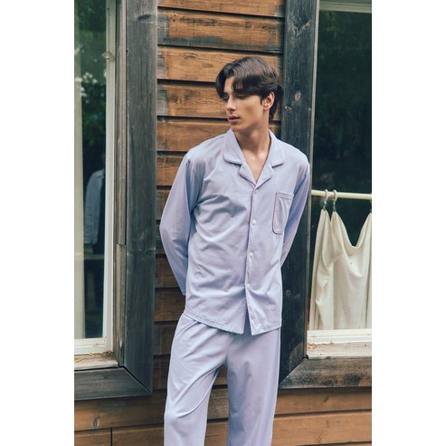 와코루 WPA2476M  면 니트 솔리드 남성파자마