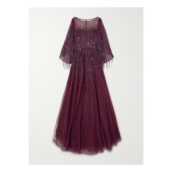 제니 팩햄 헤스티아 케이프 이펙트 장식 글리터 튤 가운 핑크 1647597329019630