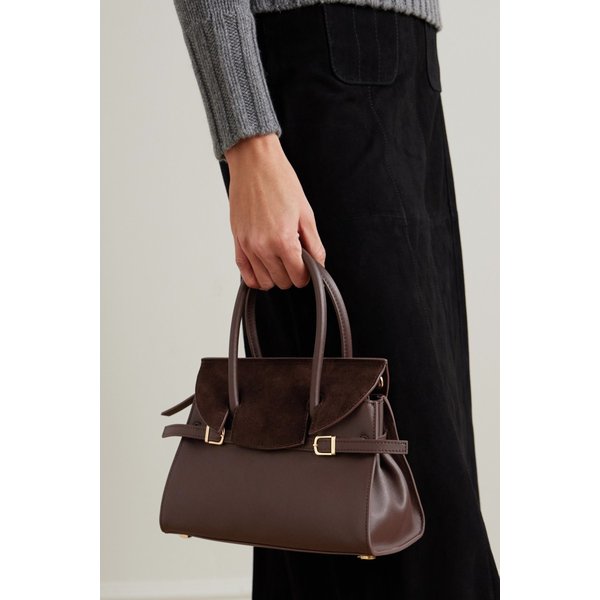 심카이 리버 스웨이드 트림 가죽 토트백 46376663162899737