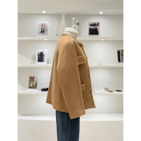[여주점] 여성 알파카 블렌디드 트리밍 자켓 (L254PSH039)