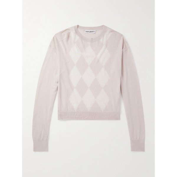 아워레가시 소나 디스트레스드 아가일 자카드 울 스웨터 46376663162873397