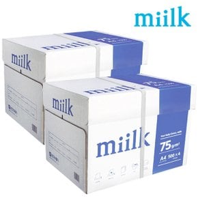 밀크 A4 복사용지(A4용지) 75g 2000매 2BOX