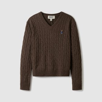 후아유 Steve Cable V-Neck Pull over WHKAE4912F