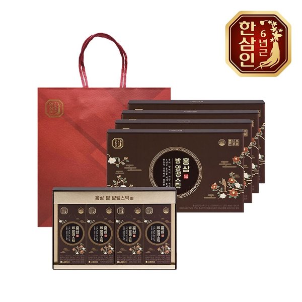 [농협홍삼] 한삼인 홍삼 밤양갱스틱 30g 20포 4세트+쇼핑백