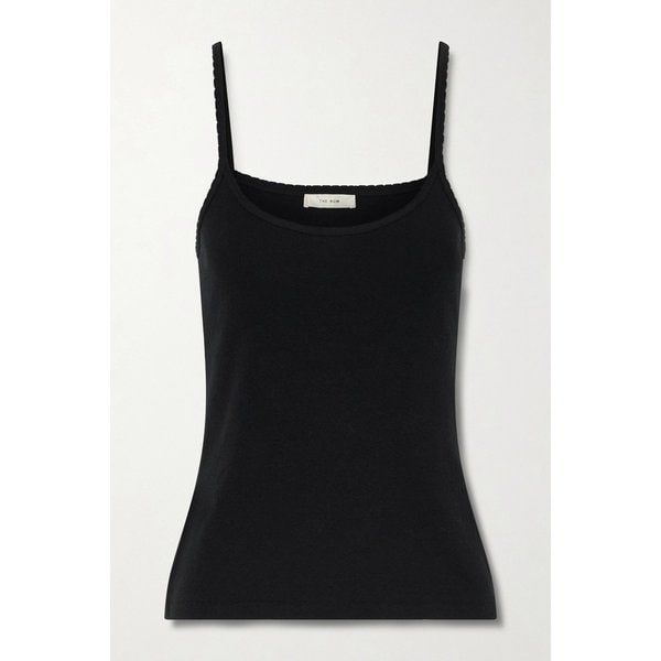 덴젤 리브 코튼 저지 탱크 탑 블랙 46376663162973645