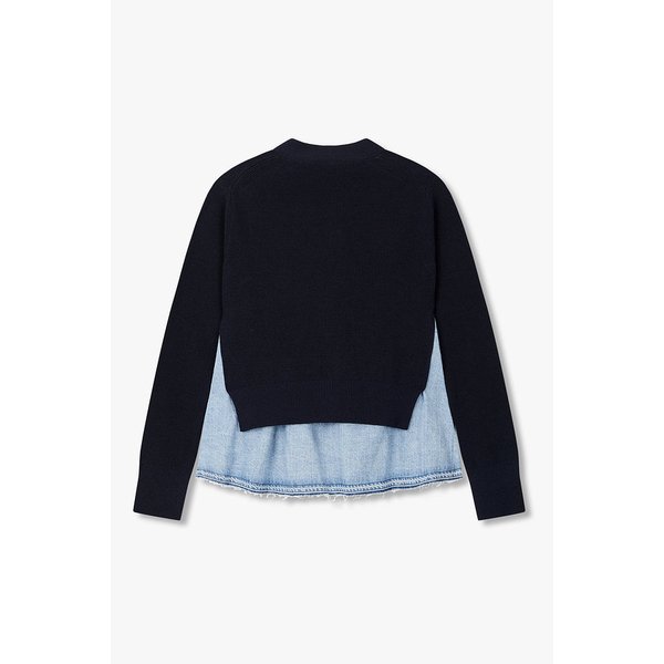 여성 데님 믹스 니트 가디건 6415331111000